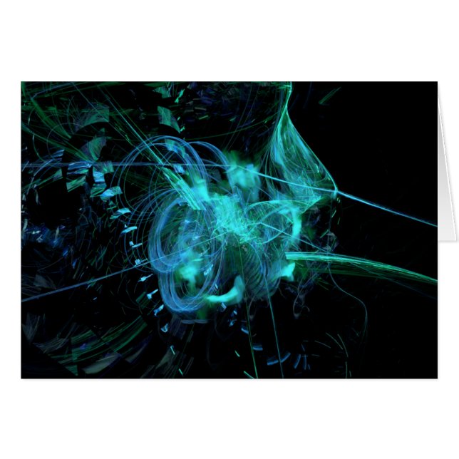 Tarjeta azulverde del fractal (Anverso (Horizontal))