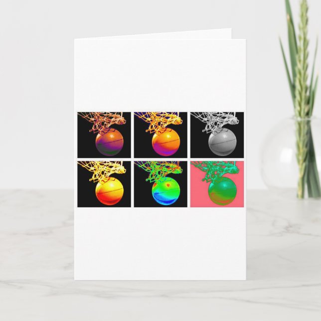 Tarjeta B-Ball Basketball Hoops Pop Art (Anverso)