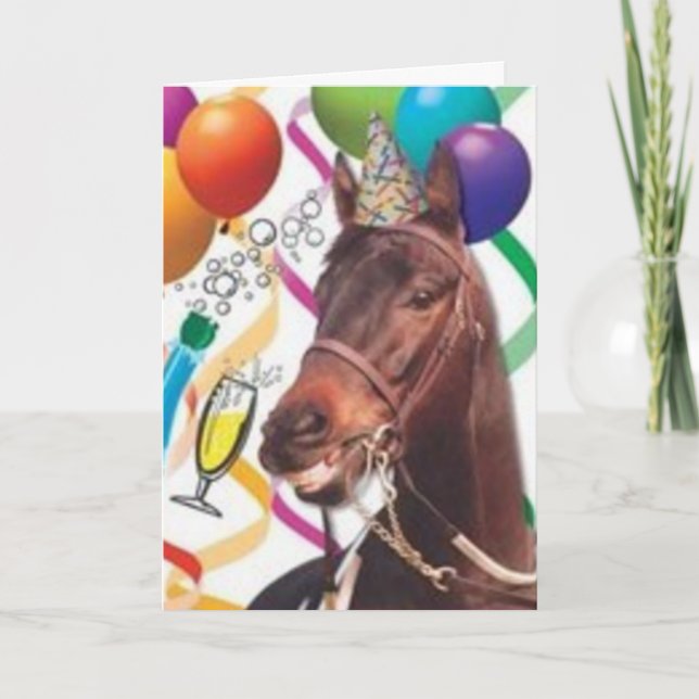 Tarjeta B-Day para caballos fiesta (Anverso)