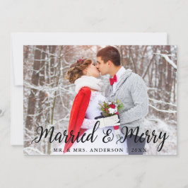 Tarjeta B de Navidades fotográficos casados y Boda