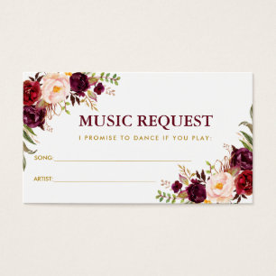 Tarjeta B de solicitud de canción de Boda de oro d