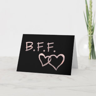 Tarjeta B F con los mejores amigos de los corazones vincul