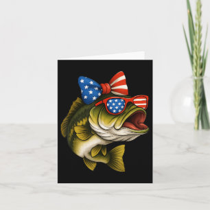 Tarjeta B Pescado 4 De Julio Pescado Patriótico Bandera Es