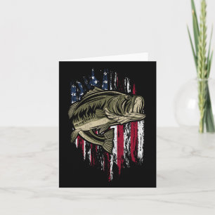 Tarjeta B Pescador Bandera Estadounidense Regalo 4 De Juli