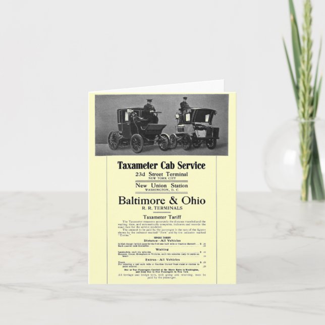 Tarjeta B+Servicio 1908 del taxi de Taxameter del (Anverso)