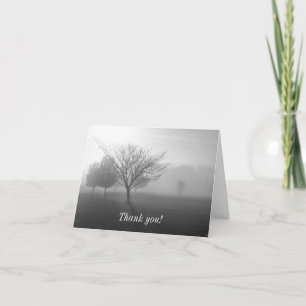Tarjeta B&W Foggy Morning Sunrise Gracias