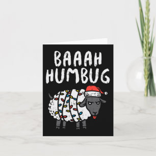 Tarjeta Baaah Humbug Sheep Xmas ilumina a Navidades contra
