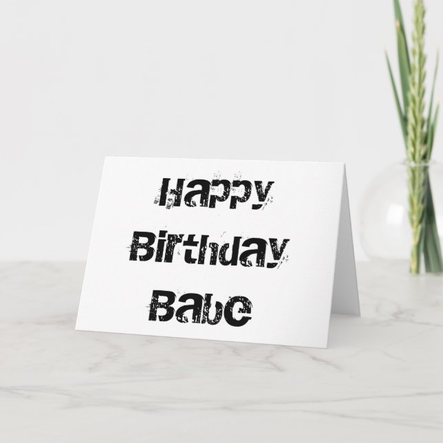 Tarjeta Babe Feliz Cumpleaños (Anverso)