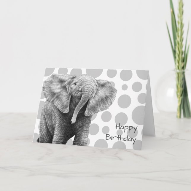 Tarjeta Baby African Elephant Birday Card (Anverso)
