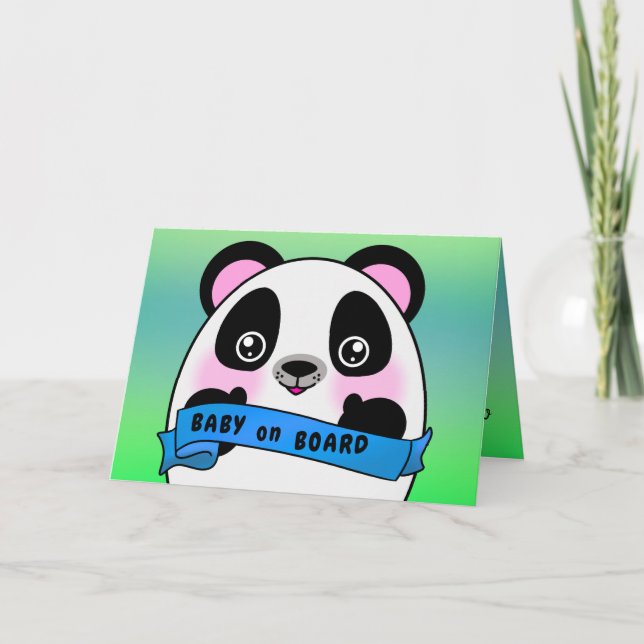 Tarjeta Baby Board Felicitaciones Birth Wish Happy Panda (Anverso)