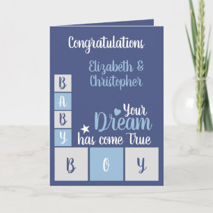Tarjeta Baby Boy ama y atesora a tu pequeño hombre marina