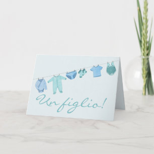Tarjeta Baby Boy Felicitaciones Italianas