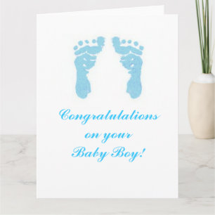 Tarjeta "Baby Boy Footprints" Big de 8.5"x11"