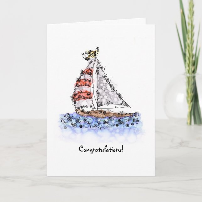 Tarjeta Baby Boy Sailboat (Anverso)