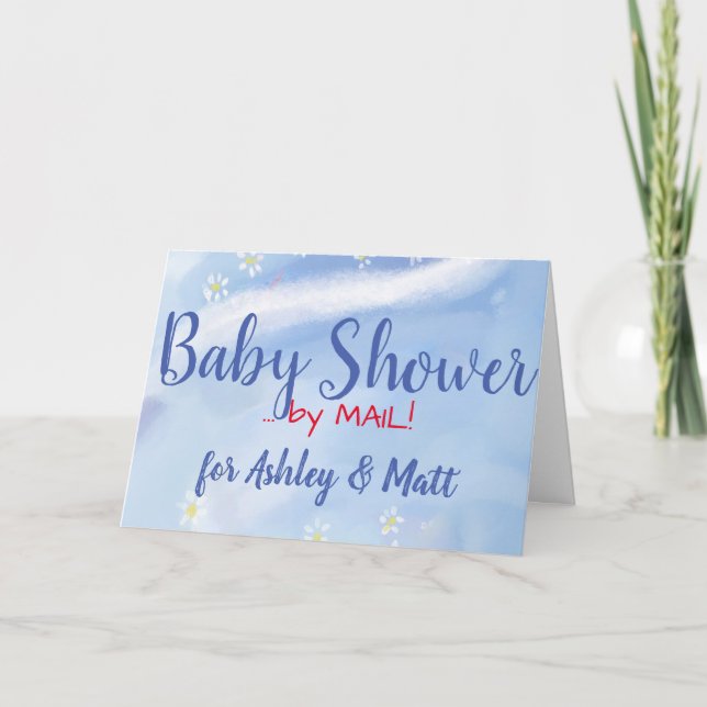 Tarjeta Baby Boy Soft Daisies Watercolour Gift Card (Anverso)