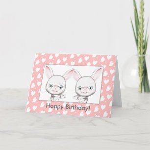 Tarjeta Baby Bunnies Happy Birday Card