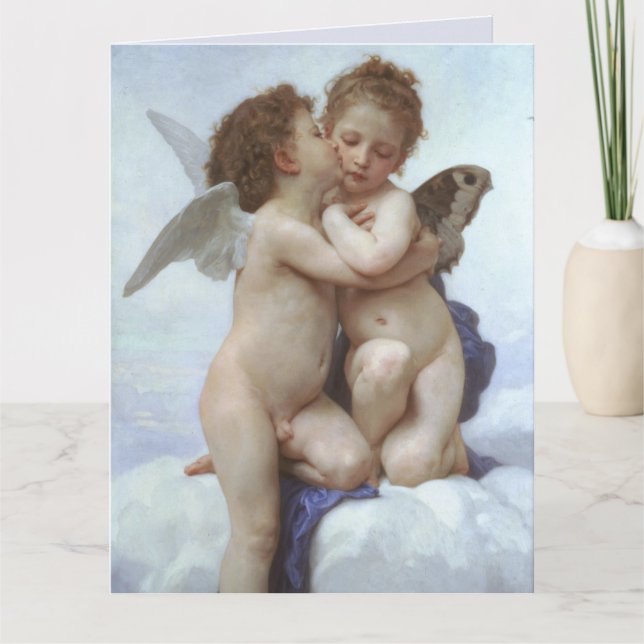 TARJETA BABY CHERUBS BOUGUEREAU CUMPLEAÑOS AMOR GREETING (Anverso)