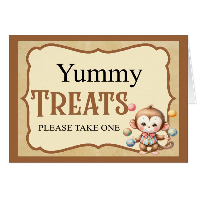Tarjeta Baby Circus_ Favors (Anverso (Horizontal))
