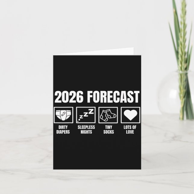 Tarjeta Baby Coming Soon 2026 Pregnancy Announcement Forec (Anverso)