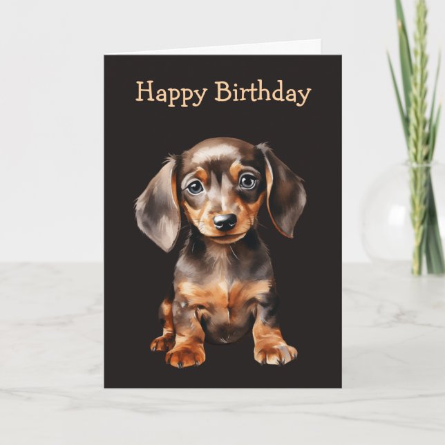 Tarjeta Baby Dachshund (Anverso)
