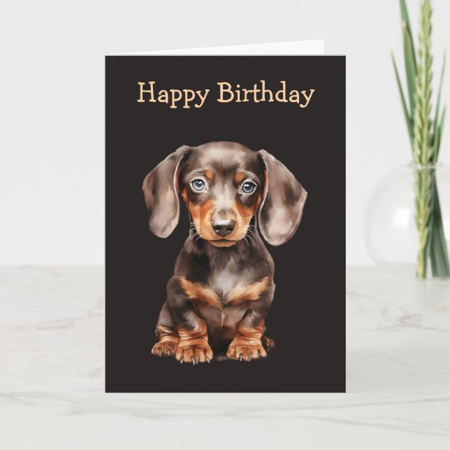 Tarjeta Baby Dachshund (Anverso)
