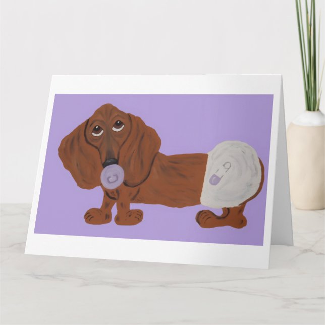 Tarjeta Baby Dachshund (Anverso)