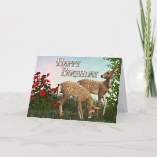 Tarjeta Baby Deer Happy Birday Card
