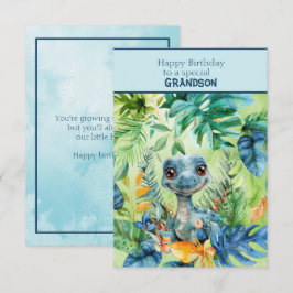 Tarjeta Baby Dinosaur Happy Birthday Special Grandson