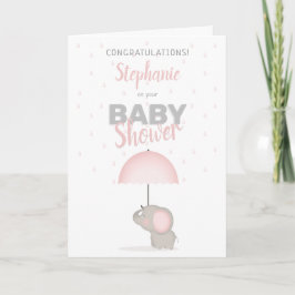 Tarjeta Baby Elephant Pink Baby Shower