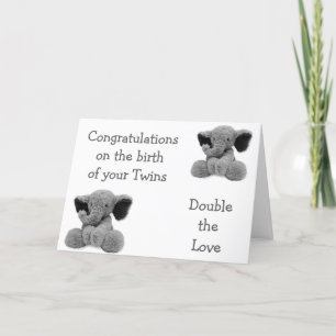 TARJETA BABY ELEPHANTS DICE DOBLE AMOR CON NUEVOS GEMAS