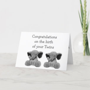 TARJETA BABY ELEPHANTS DICE DOBLE AMOR CON NUEVOS GEMAS