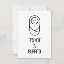 Baby Glückwunsch Karte zur Geburt - Burrito