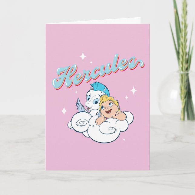 Tarjeta Baby Hercules and Pegasus on a Cloud Card (Anverso)