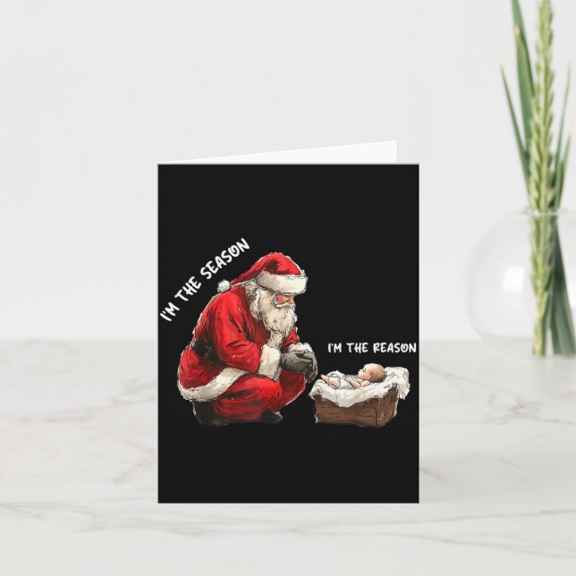 Tarjeta Baby I'm The Season Im The Reason Santa Religious  (Anverso)