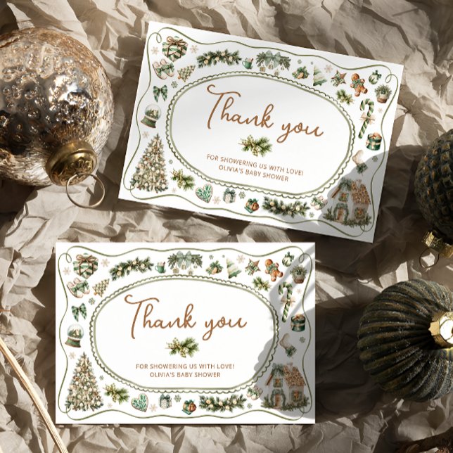 Tarjeta Baby It's Cold Outside Baby Shower Gracias (Subido por el creador)