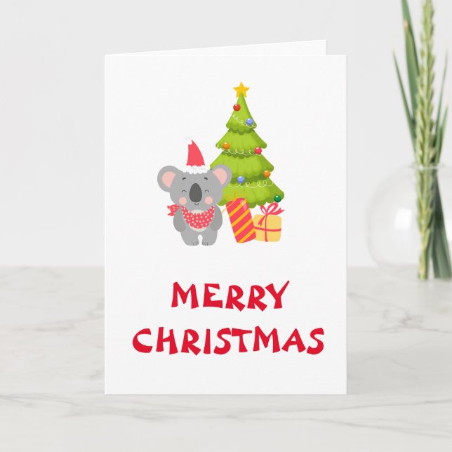 Tarjeta Baby Koala Christmas Folded Greeting Card (Anverso)