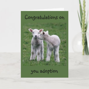 TARJETA BABY LAMBS ESTÁN FELICES POR SU "ADOPCIÓN"