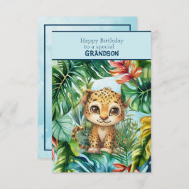 Tarjeta Baby Leopard Happy Birthday Special Grandson