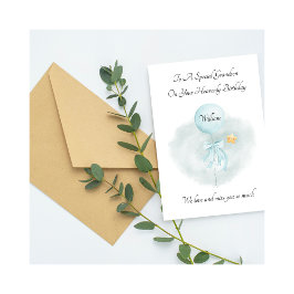 Tarjeta Baby Loss Blue Balloon Remembrance Birthday Card