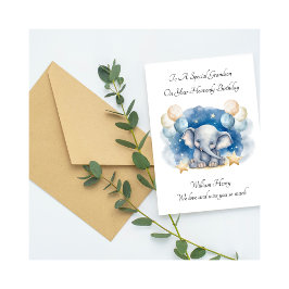 Tarjeta Baby Loss Boy Elephant Birthday Remembrance Card