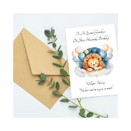 Tarjeta Baby Loss Boy Lion Birthday Remembrance Card