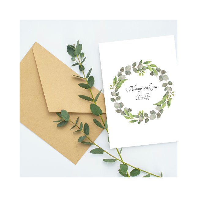 Tarjeta Baby Loss Daddy Birthday Leaf Wreath Card (Subido por el creador)