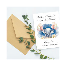 Tarjeta Baby Loss Girl Elephant Birthday Remembrance Card