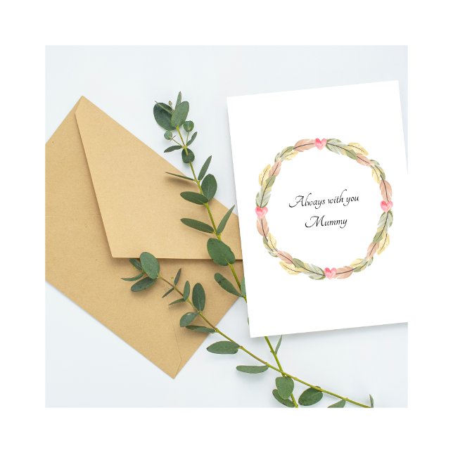 Tarjeta Baby Loss Mummy Birthday Feather Wreath Card (Subido por el creador)