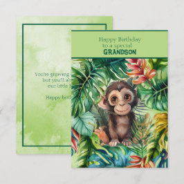 Tarjeta Baby Monkey Happy Birthday Special Grandson