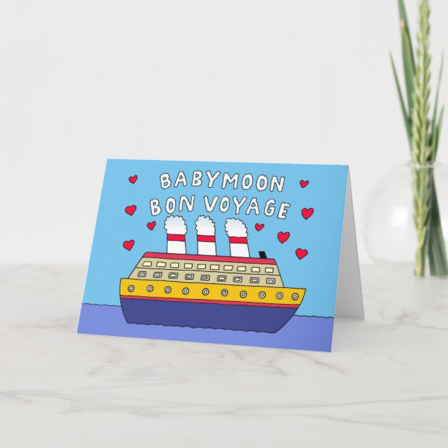 Tarjeta Baby Moon Bon Voyage (Anverso)