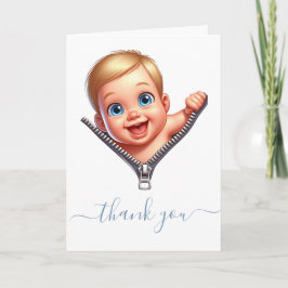 Tarjeta Baby Peeking out Baby Shower Gracias