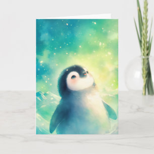 Tarjeta Baby Penguin Awe