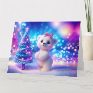 Tarjeta Baby Polar Bear Navidades Fantasy