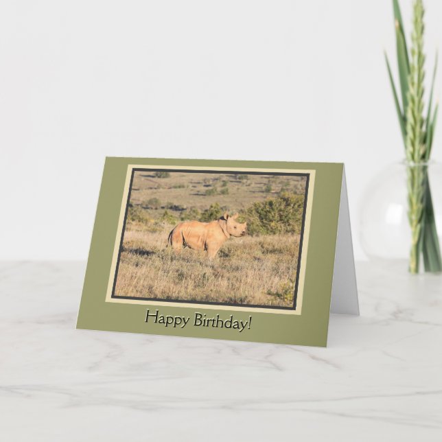 Tarjeta Baby Rhino Happy Birday (Anverso)